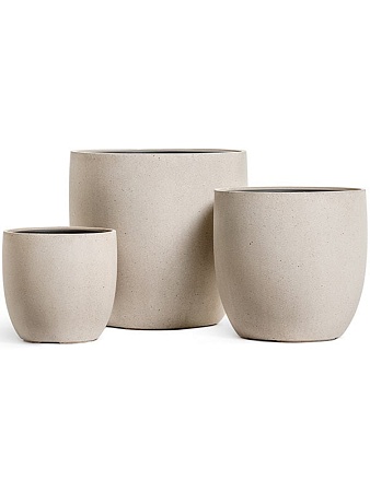 Кашпо TREEZ Effectory Beton Округлый конус Белый песок в-48 см, д-49 см