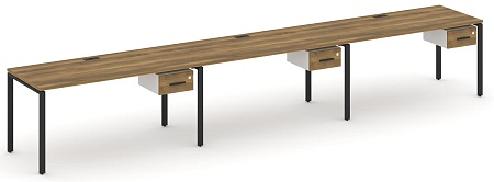 Рабочая станция односторонняя с подвесными тумбами на 3 места CN.ORS-132 B/W