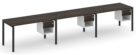 Рабочая станция односторонняя с подвесными тумбами на 3 места CN.ORS-139 B/W