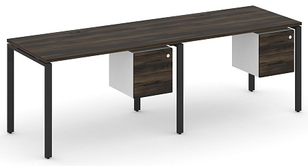 Рабочая станция односторонняя с подвесными тумбами на 2 места CN.ORS-114 B/W