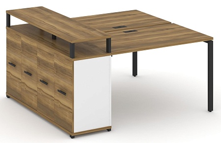 Рабочая станция с опорным распашным шкафом с верхним горизонтом CN.DRS-222 B/W