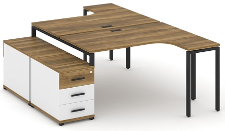 Рабочая станция с двойной опорной тумбой CN.DSA-301 B/W