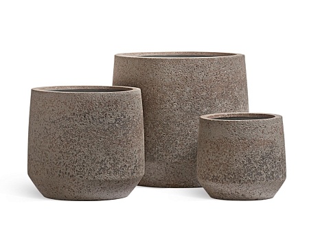 Кашпо TREEZ Ergo Hard Rock Трапециевидная чаша Песок серый беж д-53, в-49 см