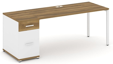 Стол рабочий с одной опорной тумбой CN.SP-408 B/W