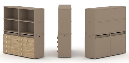 Набор №4. Тумба двойная + высокая надставка ES.NB.2V-4