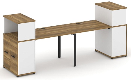 Рабочая станция с опорными распашными шкафами с надставкой низкой CN.ORS-225 B/W