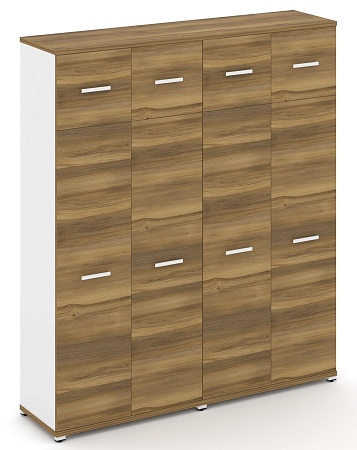 Шкаф две широкие секции, 5 ниш (4 фасада ЛДСП,  4 ниши + 4 фасада ЛДСП, 1 ниша) CN.STS-527 B/W