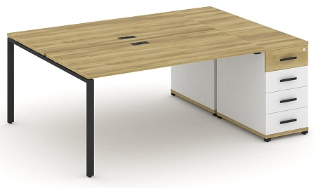 Рабочая станция с одной опорной тумбой CN.DRS-404 B/W