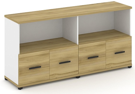 Шкаф две широкие секции, 2 нишии (4 фасада ЛДСП, 1 ниша) CN.STS-221 B/W