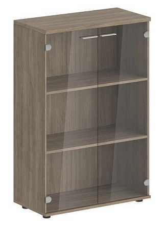 Шкаф средний, 2-х дв. со стеклом, з.ст ЛДСП SG.813
