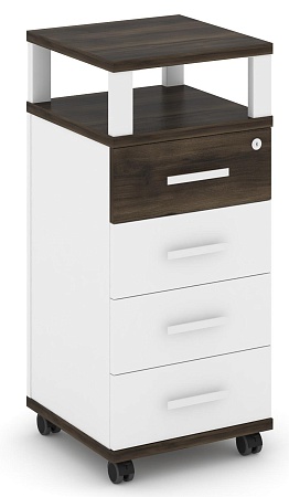 Тумба мобильная  4 ящика. С надставкой. CN.TUM-006 B/W