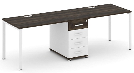 Рабочая станция на 2 места с одной опорной тумбой CN.ORS-401 B/W