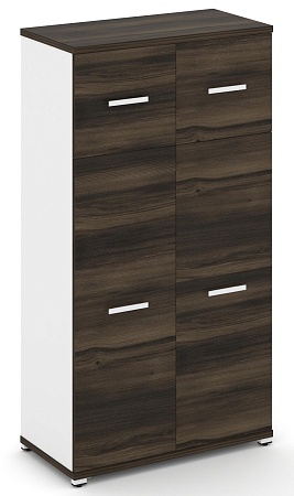 Шкаф две широкие секции, 4 ниши (2 фасада ЛДСП, 3 ниши + 2 фасада ЛДСП, 1 ниша) CN.STS-414 B/W