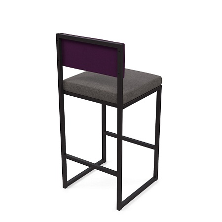Барный стул Барнс-75 (сидушка grey lunar/спинка violet) AL 301