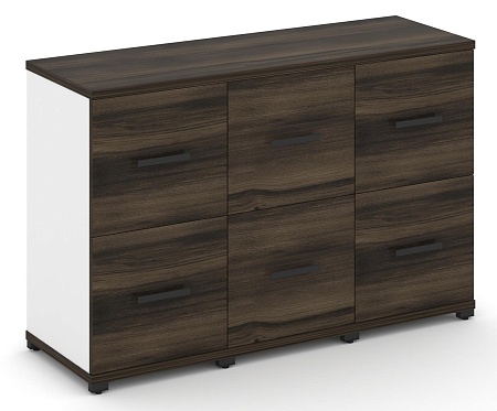 Шкаф три узкие секции, 2 ниши (3 фасада ЛДСП, 1 ниша + 3 фасада ЛДСП, 1 ниша) CN.STU-232 B/W