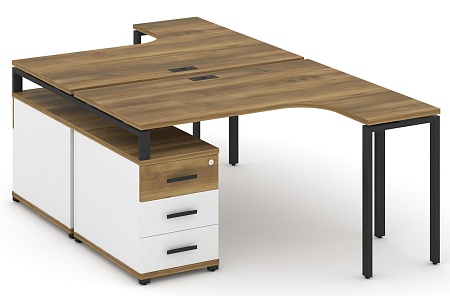 Рабочая станция с двойной опорной тумбой CN.DSA-301 B/W