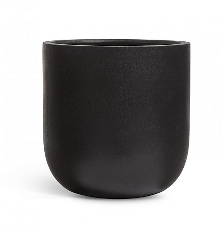 Кашпо TREEZ Ergo Hard Rock Цилиндрическая Чаша Антрацит д-65, в-68 см