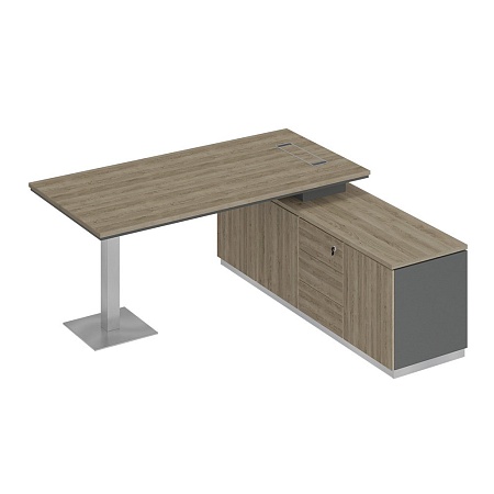 Стол руководителя на опорной тумбе правый СИ 101R