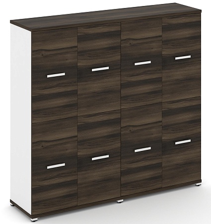 Шкаф две широкие секции, 4 ниши (4 фасада ЛДСП, 2 ниши + 4 фасада ЛДСП, 2 ниши) CN.STS-422 B/W