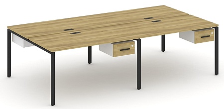 Рабочая станция двухсторонняя с подвесными тумбами на 4 места CN.DRS-131 B/W