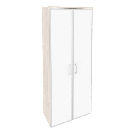 Шкаф высокий широкий (2 высоких фасада стекло лакобель в раме) O.ST-1.10Rwhite
