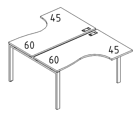 Рабочая станция со столами эргономичными  А4 Б2 181 БП