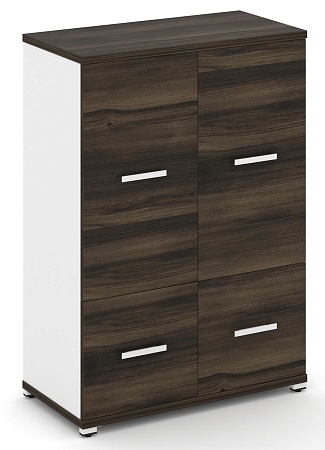 Шкаф две широкие секции, 3 ниши (2 фасада ЛДСП, 1 ниша + 2 фасада ЛДСП, 2 ниши) CN.STS-312 B/W