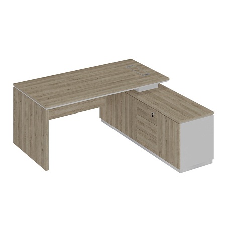 Стол руководителя (опора ДСП) на опорной тумбе правый СИ 107R