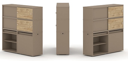 Набор №22. Тумба двойная + высокая надставка ES.NB.2V-22