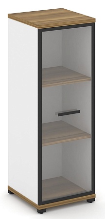 Шкаф одна узкая секция, 3 ниши (фасад стекло прозрачное в раме, 3 ниши) CN.STU-316 RP B/W