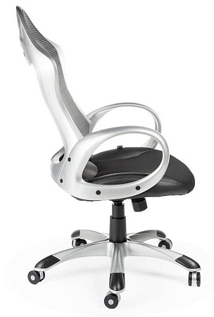 Кресло офисное Тесла (серая спинка / черная сидушка) CX0398H01 grey+silver
