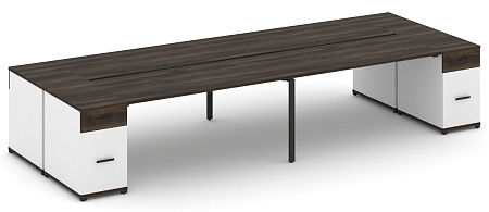 Рабочая станция на 4 места с двумя опорными тумбами CN.DRS-432 B/W