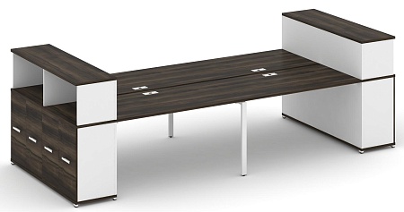 Рабочая станция с опорными распашными шкафоми с надставкой низкой CN.DRS-271 B/W