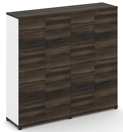 Шкаф две широкие секции, 4 ниши (4 фасада ЛДСП, 2 ниши + 4 фасада ЛДСП, 2 ниши) CN.STS-422 B/W