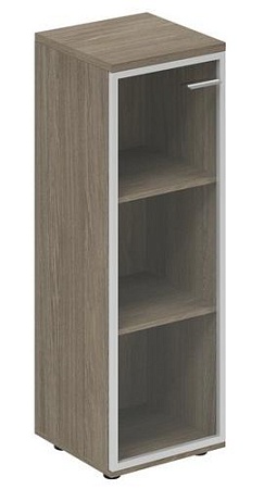 Шкаф средний со стеклом, з.ст ЛДСП, левый( алюминиевая рамка, стекло прозрачное) WN.812.L