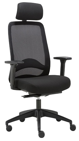 Кресло руков. с подг  AS+ ЧЕРНЫЙ-АЛЮМ Carot E Alum 3D Black headrest