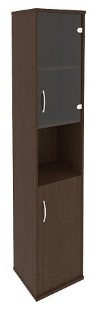 Шкаф высокий узкий правый (1 низкая дверь ЛДСП, 1 низкая дверь стекло) А.СУ-1.4 (R)