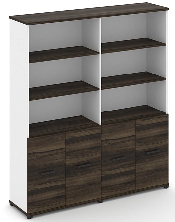 Шкаф две широкие секции, 5 ниш (4 фасада ЛДСП, 2 ниши) CN.STS-521 B/W