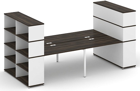 Рабочая станция с опорными стеллажами с надставкой высокой CN.DRS-258