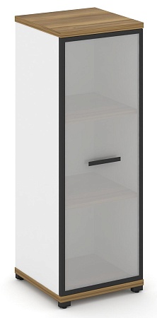 Шкаф одна узкая секция, 3 ниши (фасад стекло белое матовое в раме, 3 ниши) CN.STU-316 RM B/W