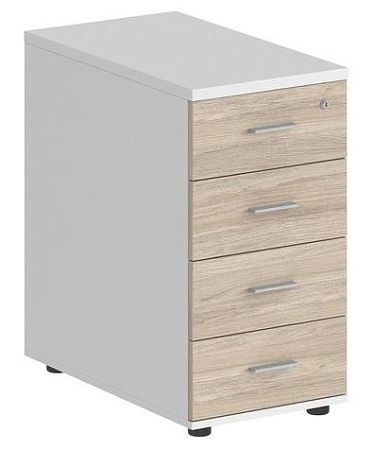 Тумба приставная с 4 ящ., с замком без топа SG.522.WH.WH