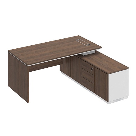 Стол руководителя (опора ДСП) на опорной тумбе правый СИ 107R