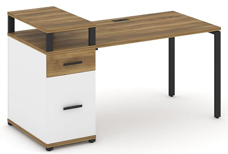 Стол рабочий с одной опорной тумбой CN.SP-414 B/W
