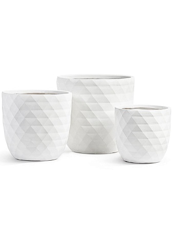 Кашпо TREEZ ERGO Diamond Чаша-конус Белый камень д-44, в-43 см