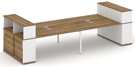 Рабочая станция с опорными шкафами купе с надставкой низкой CN.DRS-284 B/W