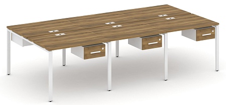 Рабочая станция двухсторонняя с подвесными тумбами на 6 мест CN.DRS-149 B/W