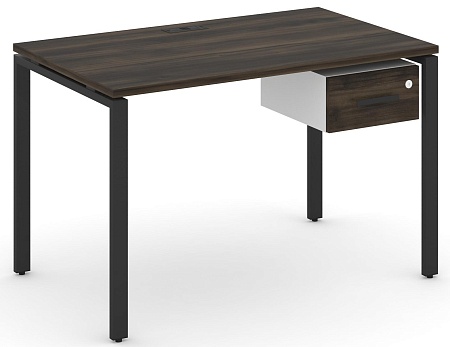 Стол рабочий с подвеснй тумбой с одним ящиком CN.SP-110 B/W