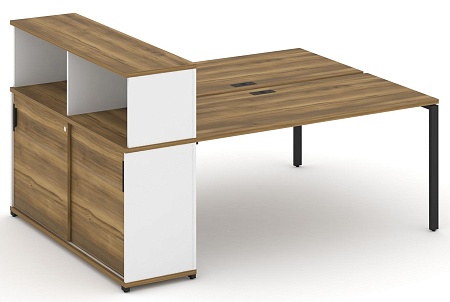 Рабочая станция с опорным шкафом купе с надставкой низкой CN.DRS-240 B/W
