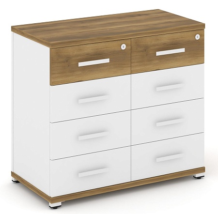 Тумба приставная широкая 8 ящиков CN.TSP-013 B/W