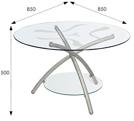 Журнальный столик Дуэт 3 (Металлик)